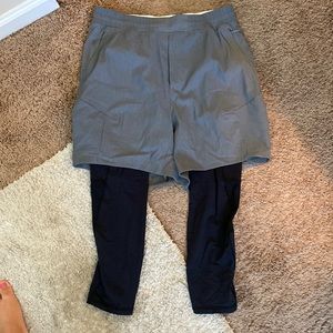Lululemon Surge Tight 2 in 1 gray training shorts